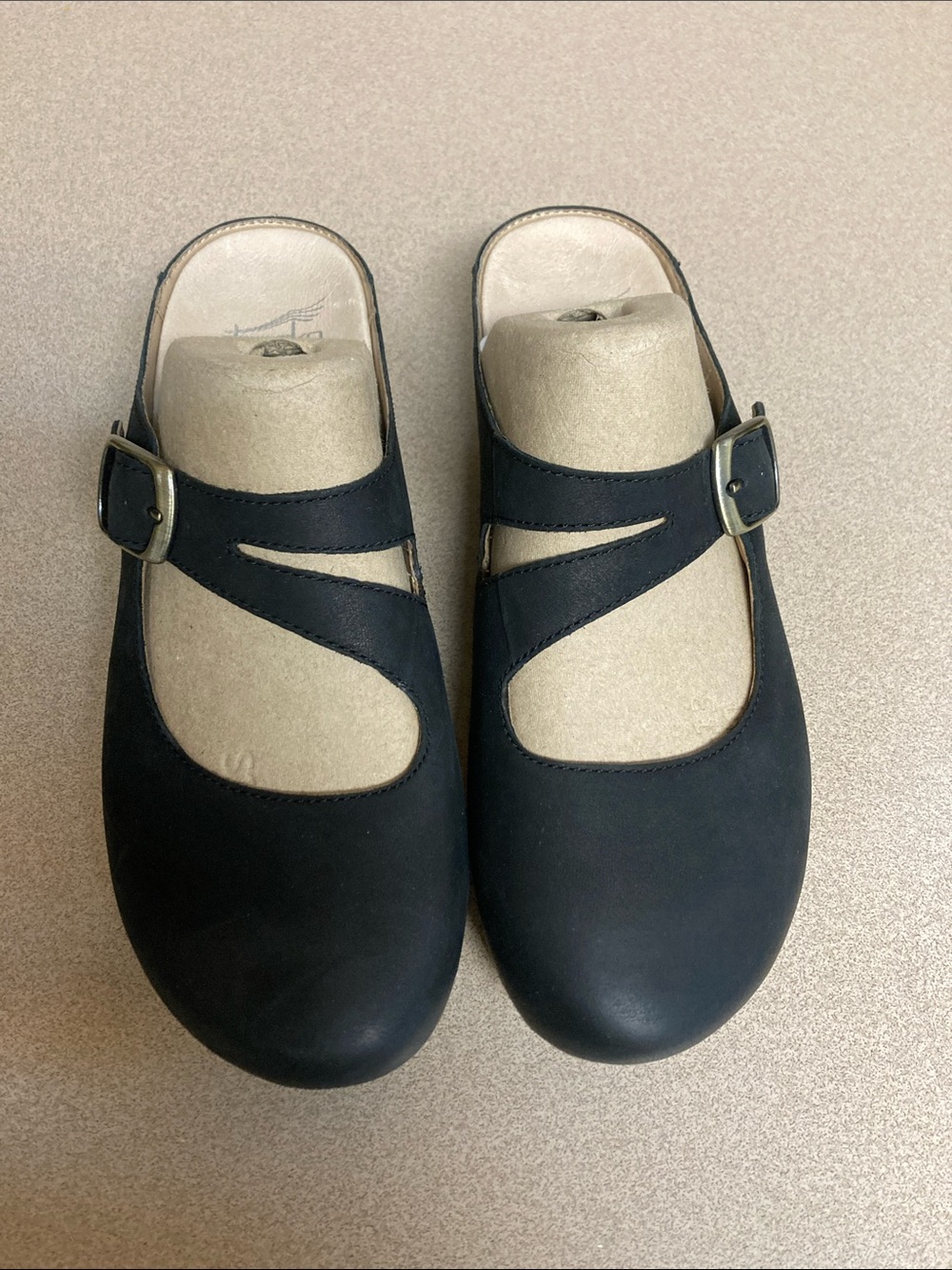 Dansko Black Mary Jane Clog with Buckle Strap